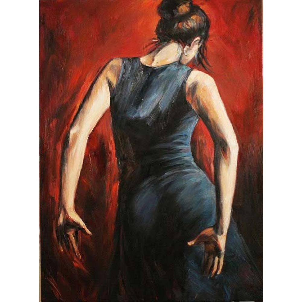 Lady In A Black Dress Painting Lady In A Black Dress Painting