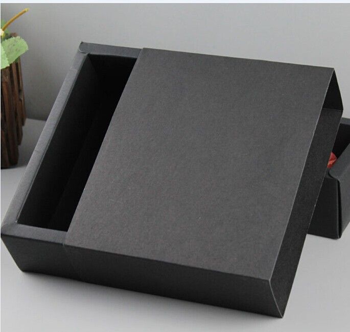 2018 230*130*45mm Black Paper Drawer Box Rown Kraft Paper