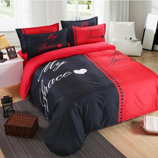 red black white bedding sets full queen/king double bed size