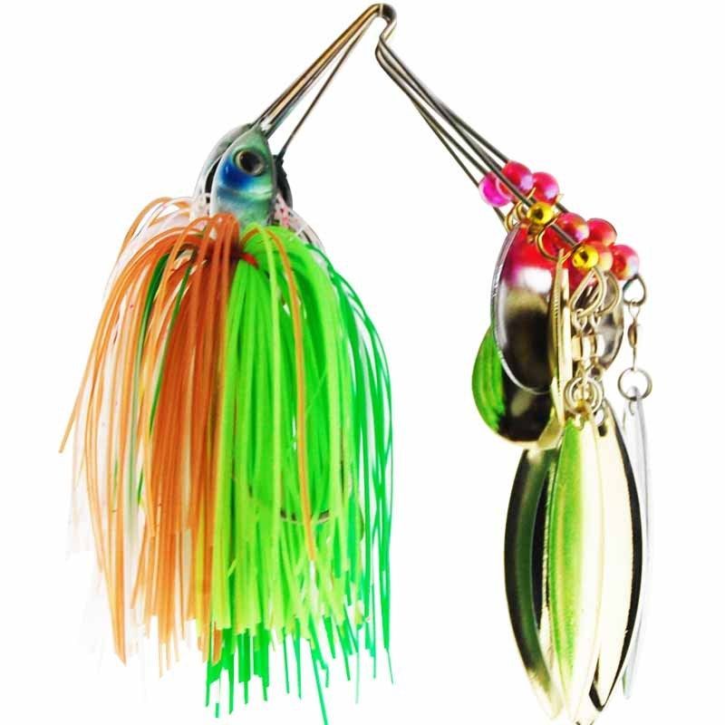 2021 Spinner Bait Metal Lure With Silicone Skirts Willow Blade