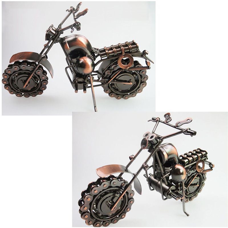 large size hand made iron art antique bronze metal harley motorcycle