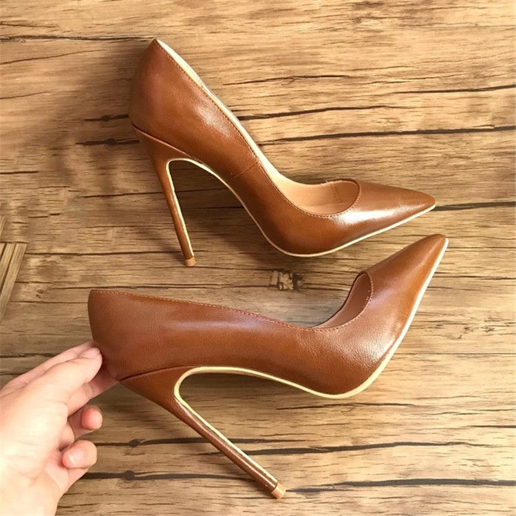 chunky leather heels