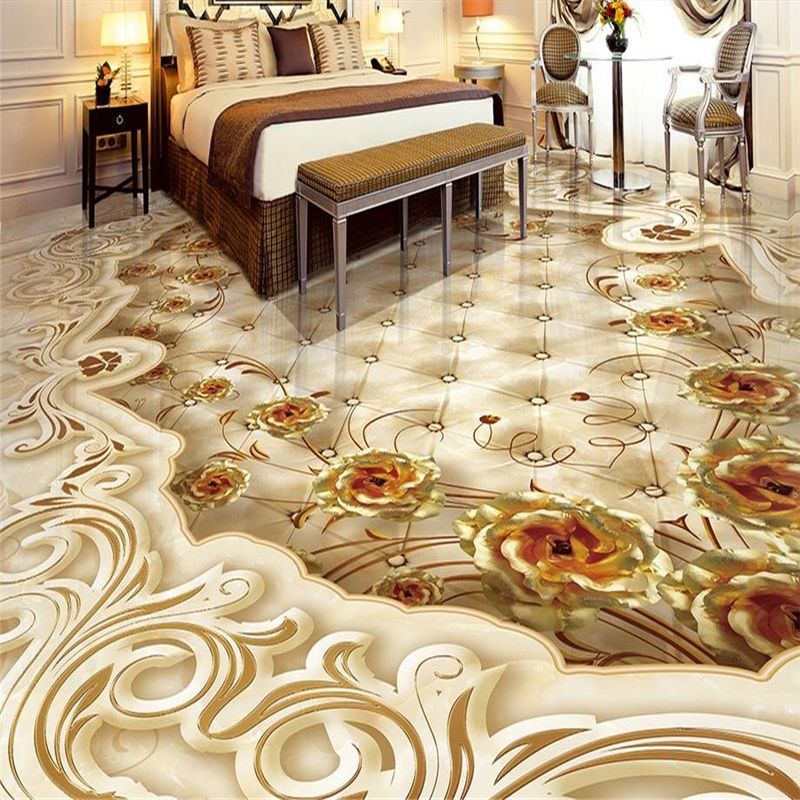 Whole Custom 3d Flooring Golden Rose Shading Floor Tiles Self Whole Custom 3d Flooring Golden Rose Shading Floor Tiles Self Adhesive Vinyl Wallpaper Pvc Roll Waterproof Wallpapers Hd Images