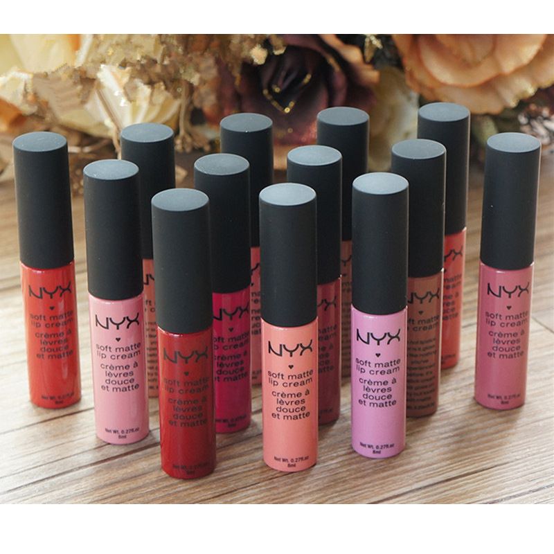 Acheter Haute Qualité Nyx étanche Longue Durée Brillant à Lèvres Pigment Violet Foncé Noir Rouge Velours Mat Rouge à Lèvres Liquide Maquillage De