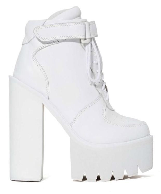 white chunky boots platform