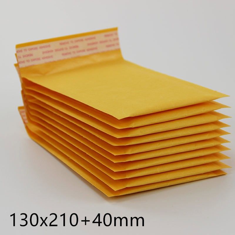 2020 130*210 Mm+40mm Yellow Kraft Paper Mail Envelope Bag PE Bubble