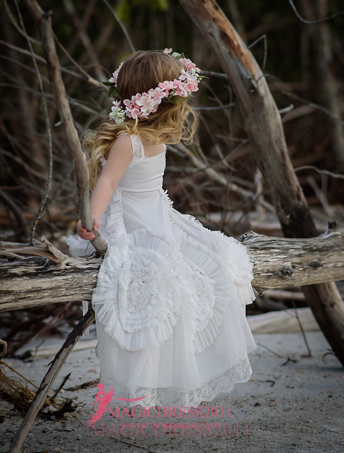 White Flower Girls Dresses For Wedding 2019
