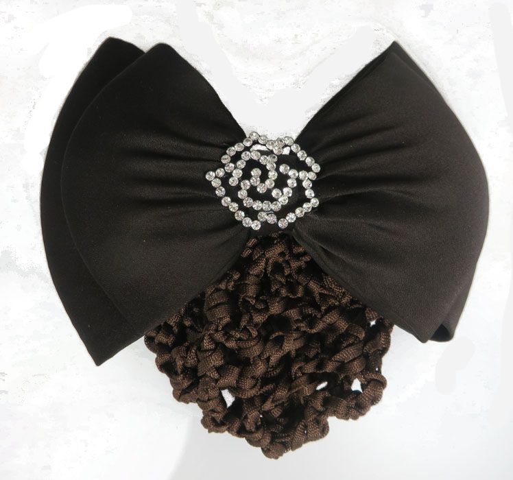Wholesale Hair Bun Net & Matching Diamante Bow Showing/Dressage