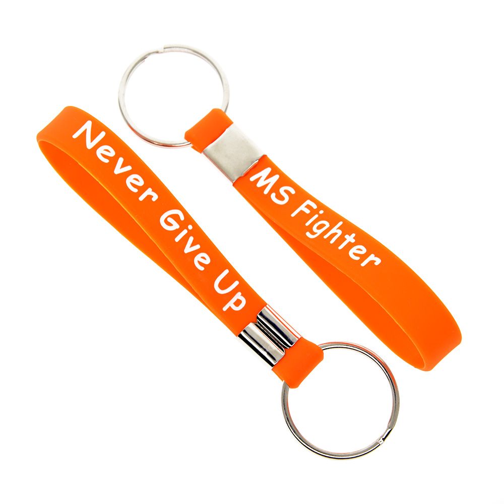 Wholesale Ms Fighter Never Give Up Silicone Wristband Keychain A Great