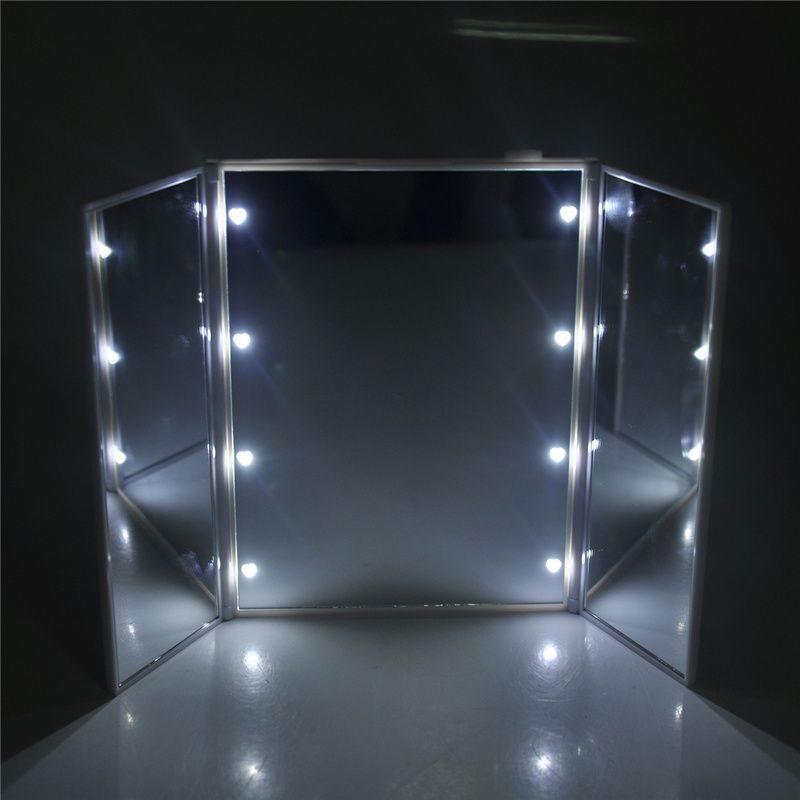 8 Leds Lighted Makeup Mirror Make Up 3 Folding Portable Touch 8 Leds Lighted Makeup Mirror Make Up 3