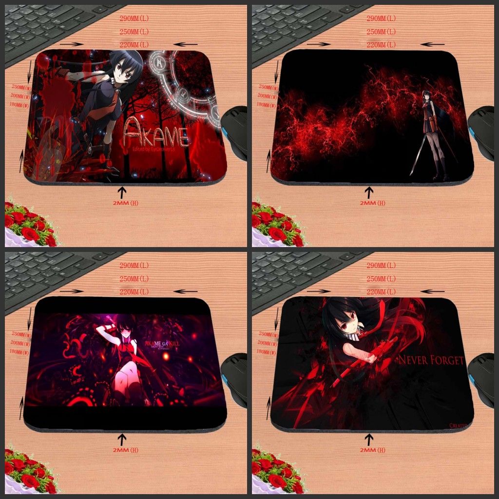 Akame Cartoon Character Of Red Custom Size Hd Antiskid Rectangular Akame Cartoon Character Of Red Custom Size Hd Antiskid Rectangular Computer Mouse Pad Decorate Your Desk As A Gift With Rest