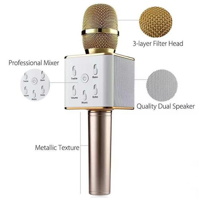 Tuxun Q7 Wireless Microphone Bluetooth Speaker With 2600mAh Large