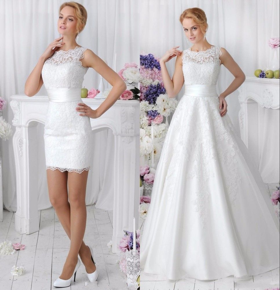 two piece wedding dress with detachable skirt