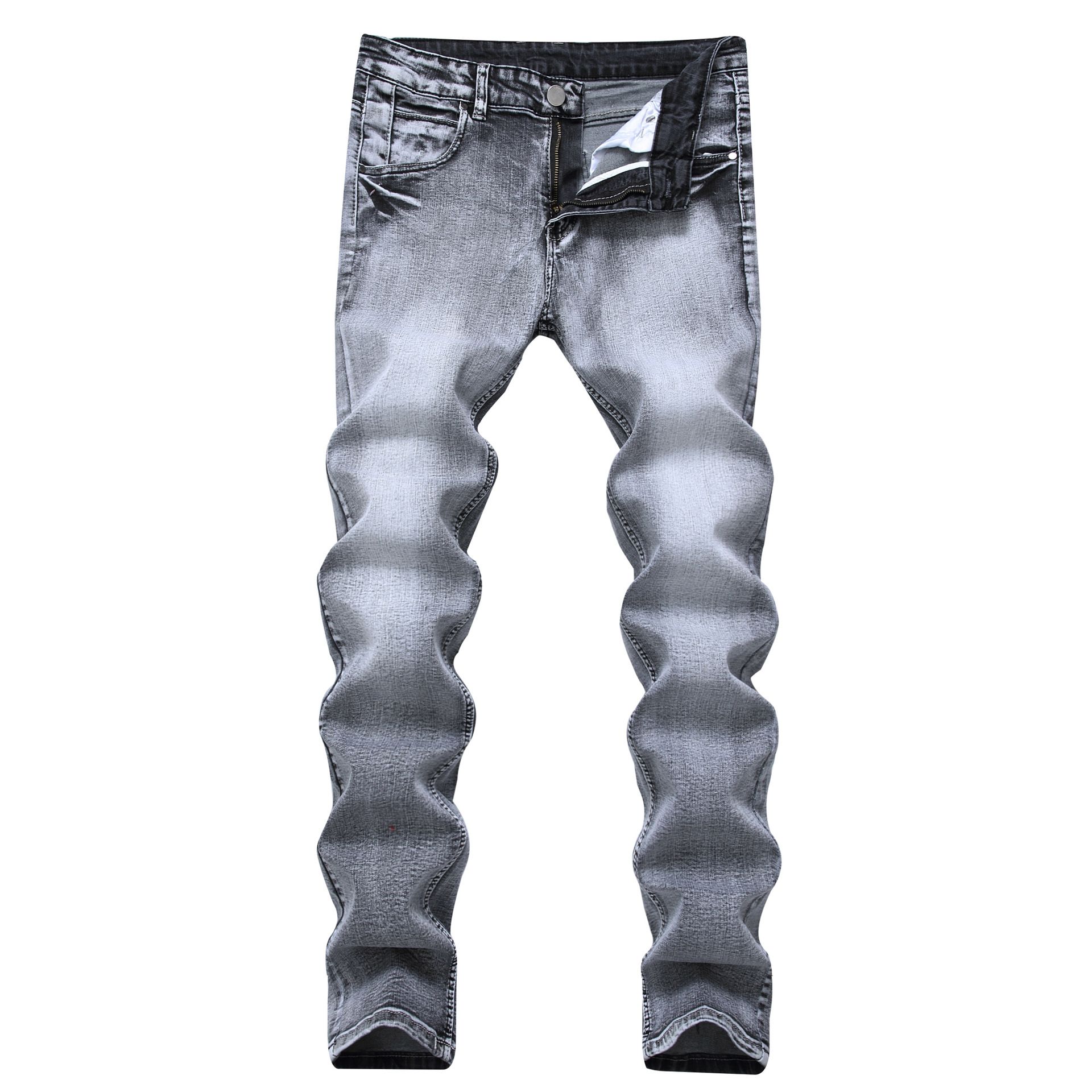 2019 Mens Gray Jeans Pants New Brand Designer Slim Fit Straight Jeans ...