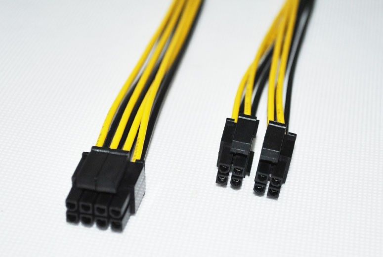 30cm Cpu 8pin Auxiliary Power Supply Extension Cable 4p + 4p 18awg Wire