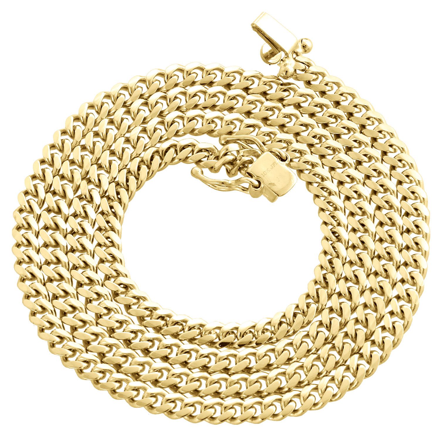 2019 14K Yellow Gold Solid Miami Cuban Link Chain 4mm Box Clasp