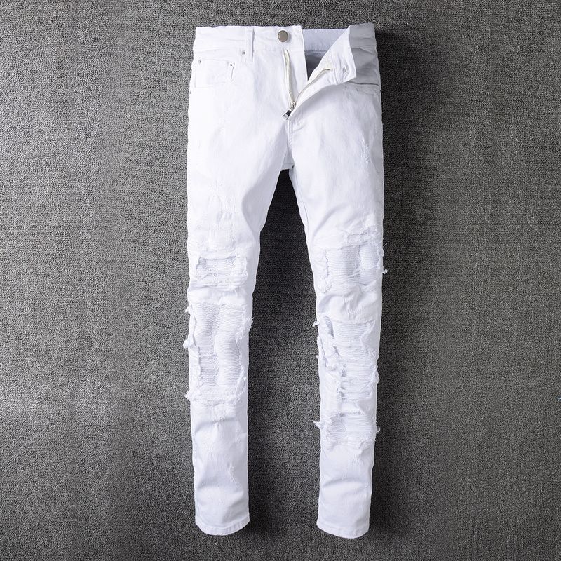 men's white jeans ripped