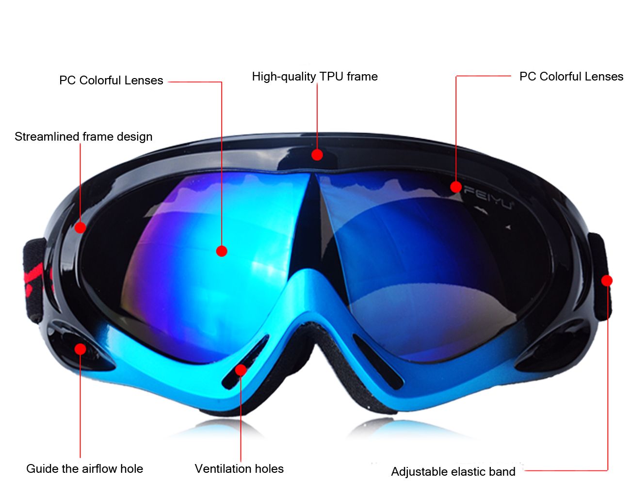 2021 Mirrored Skiing Goggle Adult Children UV Protection Outdoor Sport