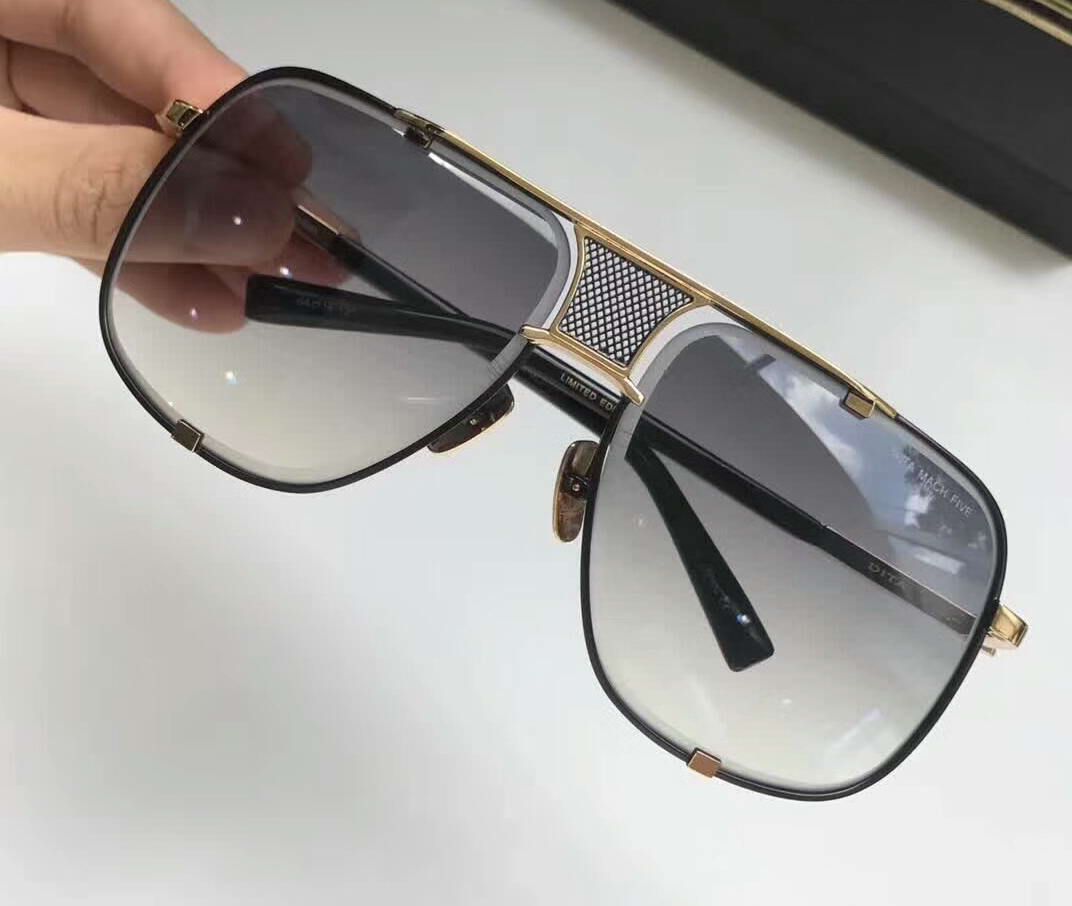 Cool Mens Sunglasses DRX 2087 Black Gold Grey Gradient Designer