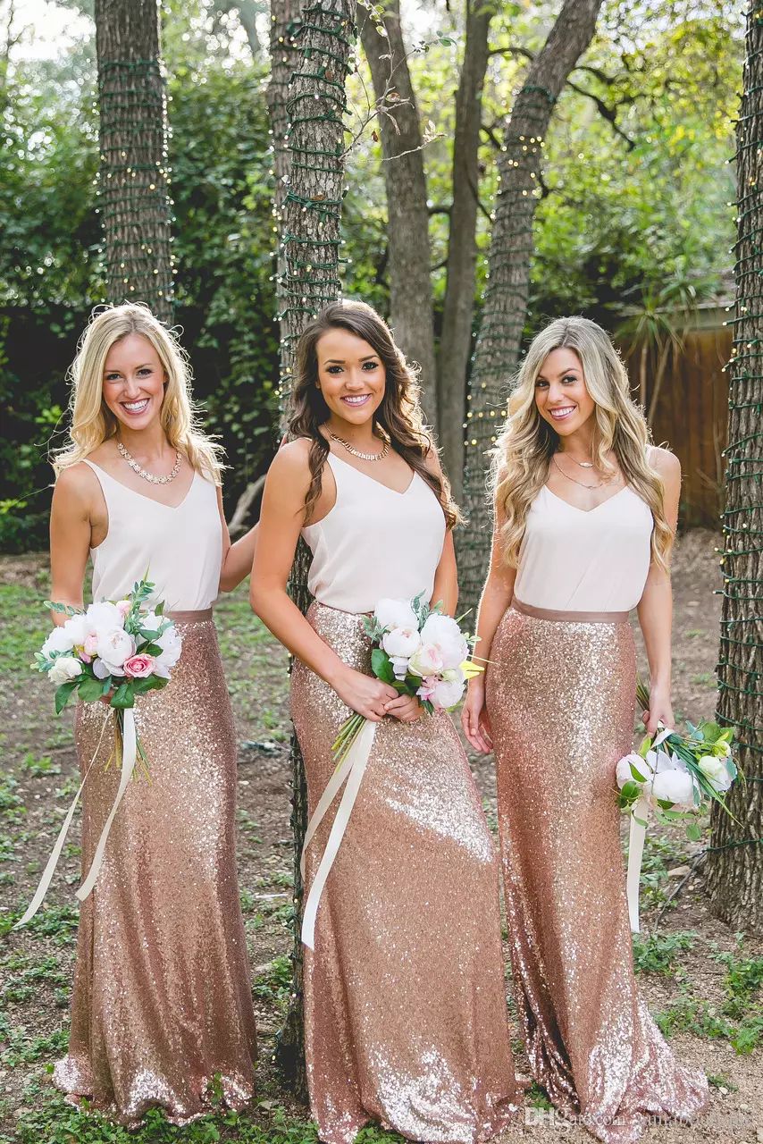 skirt and top bridesmaid dresses