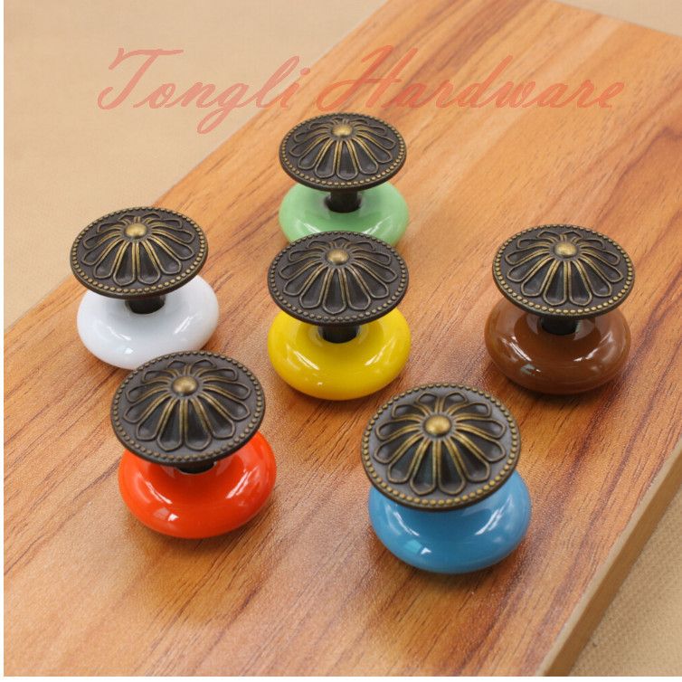 Großhandel Buntes Grün Orange Gelb Braun Weiß Blauer Runder Türknauf