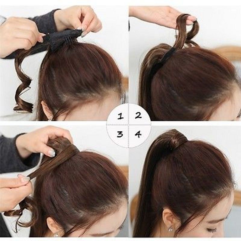 Human Kinky Culry Afro Ponytail Hair Extension Clip In Short Puff