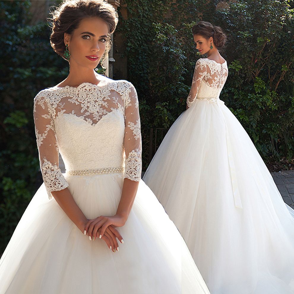 vintage lace long sleeve wedding dresses