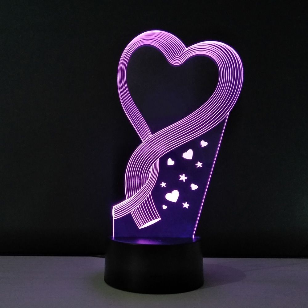 2018 wholesale valentines day gift 3d led lamp romantic heart night ... Vildmarksbad brugt