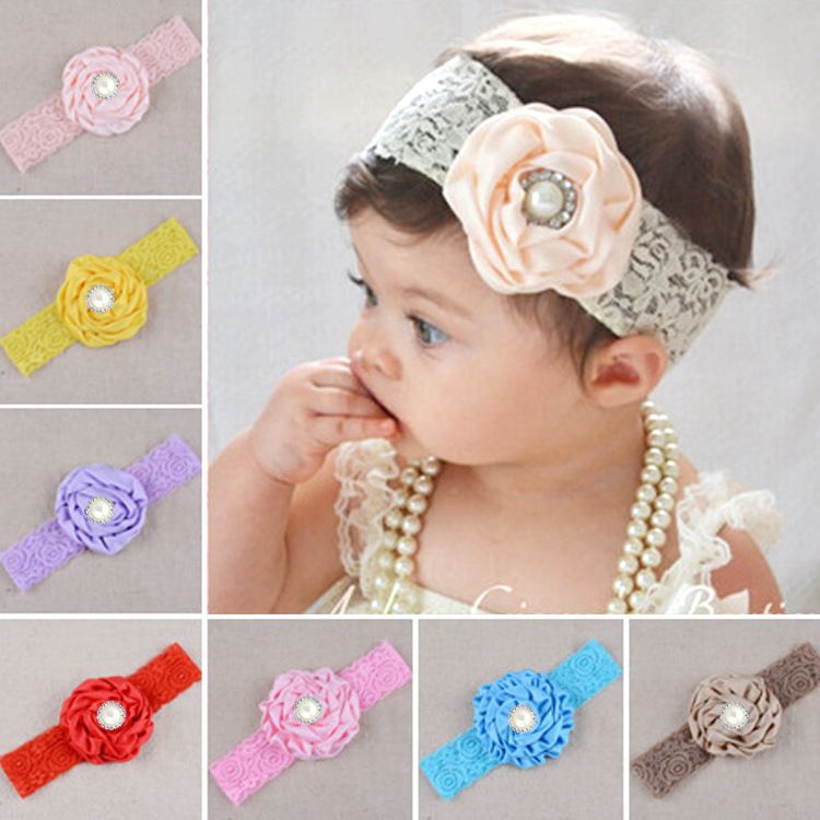 Sale Accessories Kids Girl Baby Toddler Hair Bow Lace Flower Headband Headwear