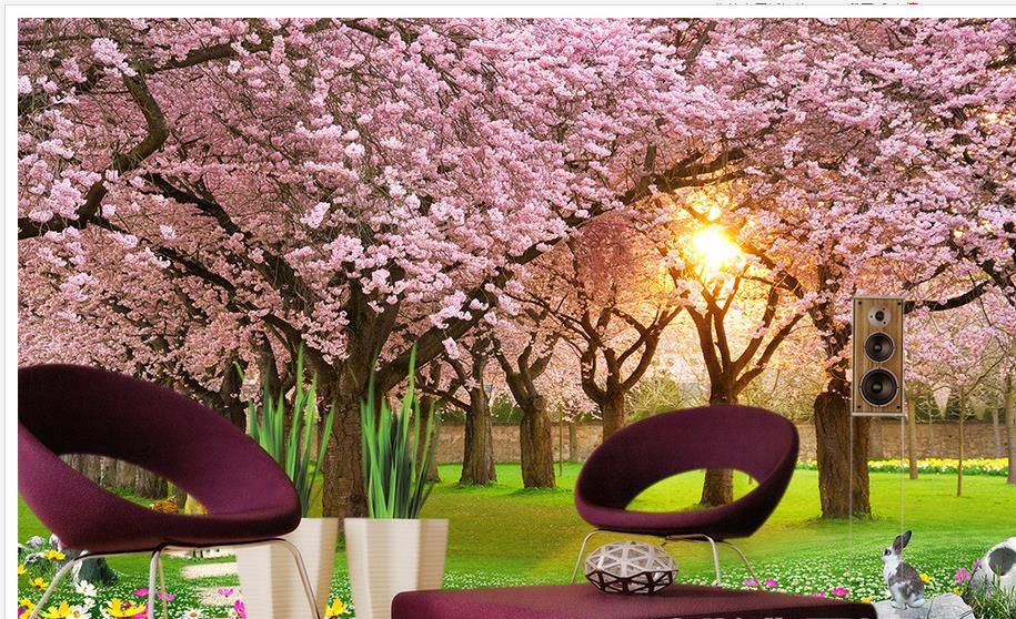إزهار الكرز العشب التلفزيون جدار جدارية جدارية 3d خلفية 3d ورق الجدران للتلفزيون خلفية 2021 من yiwuwallpaper 23 33ر س موبايل dhgate