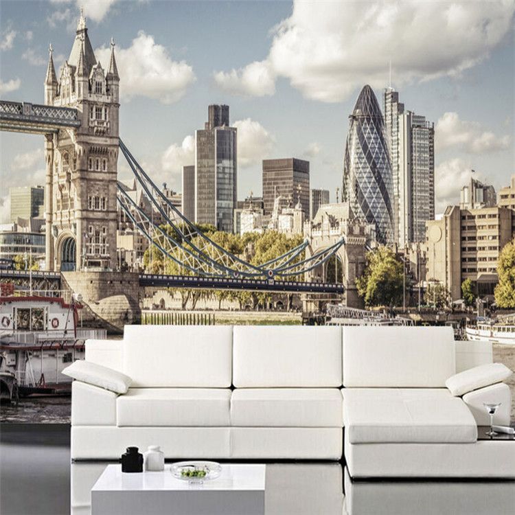 Acquista Città Photography Paesaggio Parete 3d Parete Del Ristorante Di Carta Sala Camera Da Letto Wallpaper Ad Alta Definizione Bel Ponte Di Londra