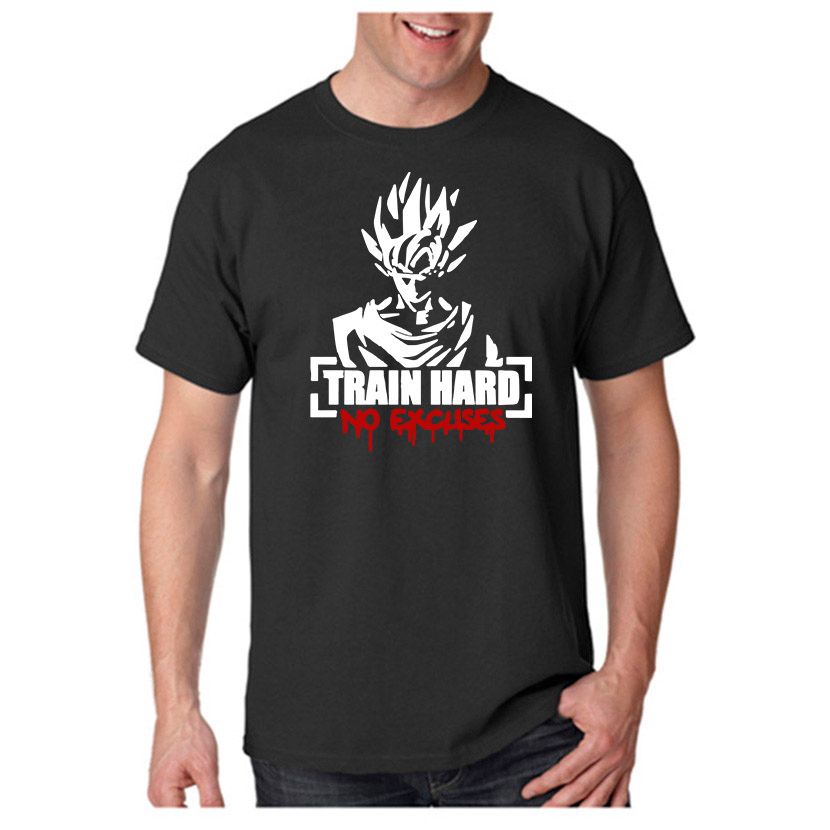 SEARCH AND BUY THIS PRODUCT Fashion Dragon Ball Z Men T Shirts Anime Train Hard No