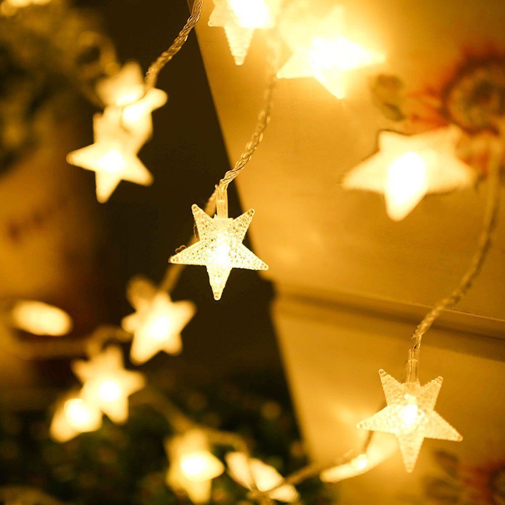 Fairy Lights Stars Battery Operated String 5m 50 Led Decorative Lighting For Home Wedding Birthday Indoor Outdoor Use
