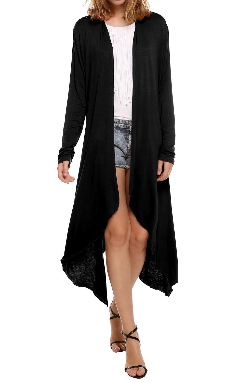 long black kimono cardigan