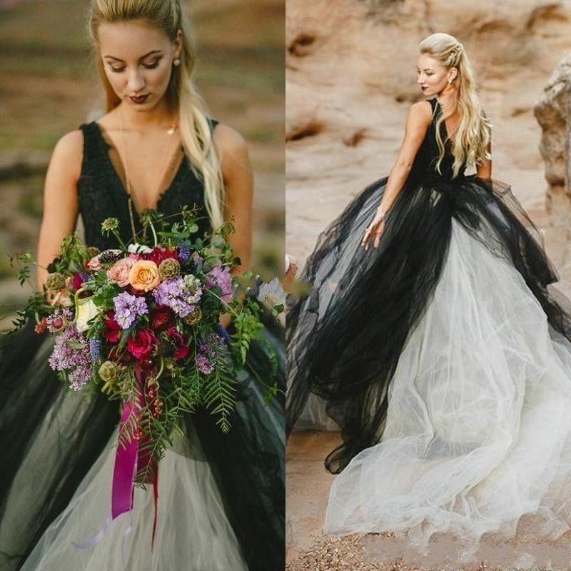 Discount 2019 New Gothic Country  Wedding  Dresses  V Neck 