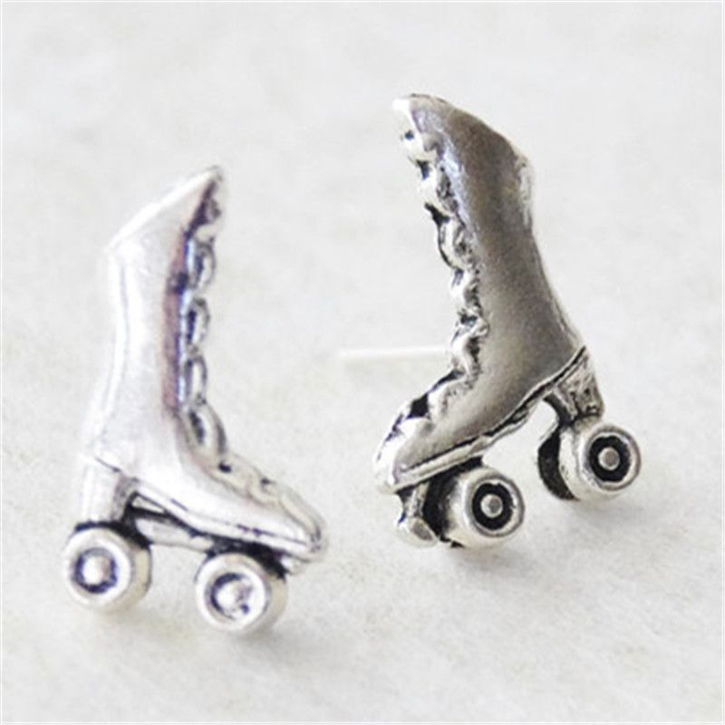 2020 Roller Skate Stud Earrings Silver Rollerskate Earrings Silver