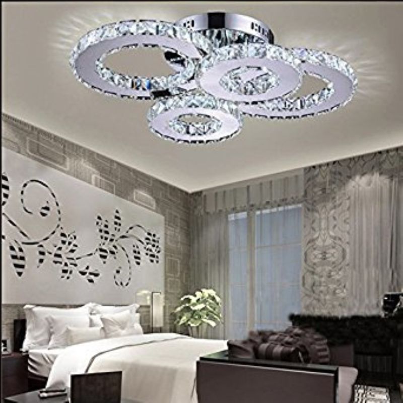 Led Crystal Lamp Atmosphere Living Room Creative Ceiling Led Crystal Lamp Atmosphere Living Room Creative Ceiling Bedroom Deluxe Round Hall Flush Mount White Chandelier Shade Glass Shades