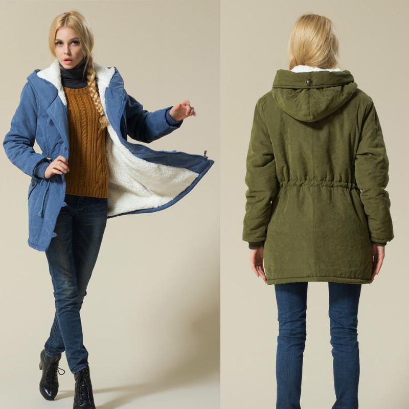 Ladies Coats Jackets Army Green Winter Coat Women 2017 Female Cotton