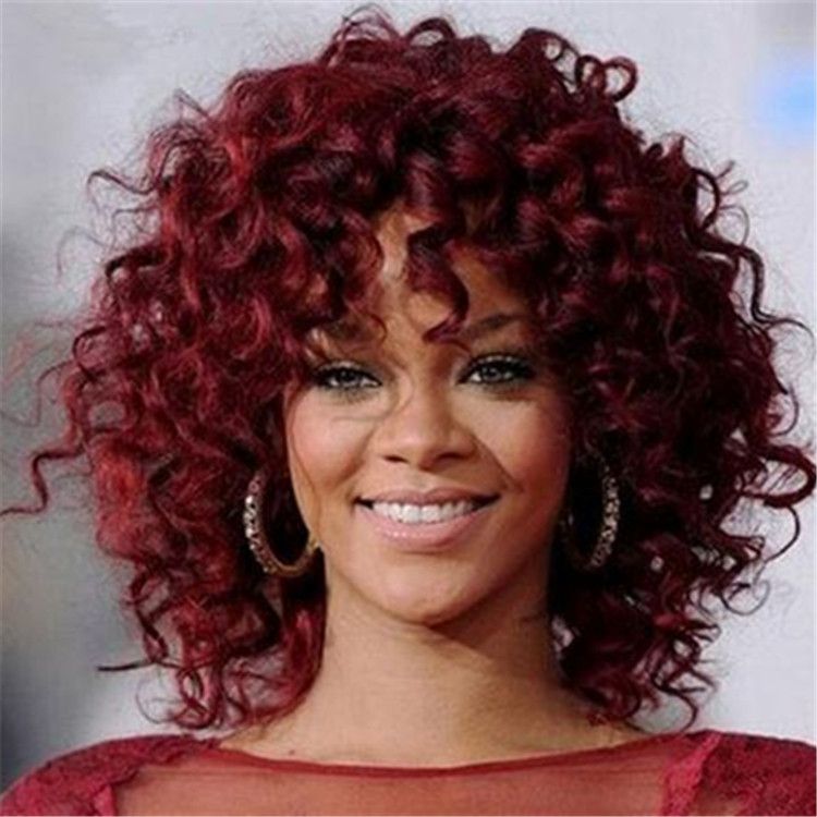 Rihanna S Same Hairstyle Afro Kinky Curly Short Wigs For Black