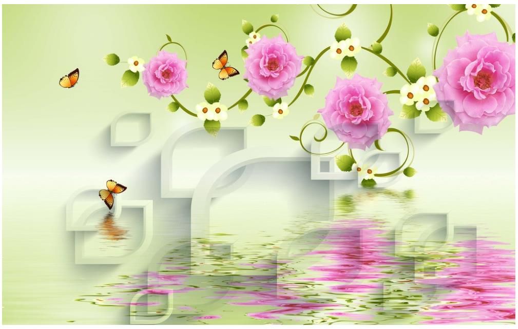 Beautiful Three Dimensional Box Rose Flower Vine Background Wall Mural 3d Wallpaper 3d Wall