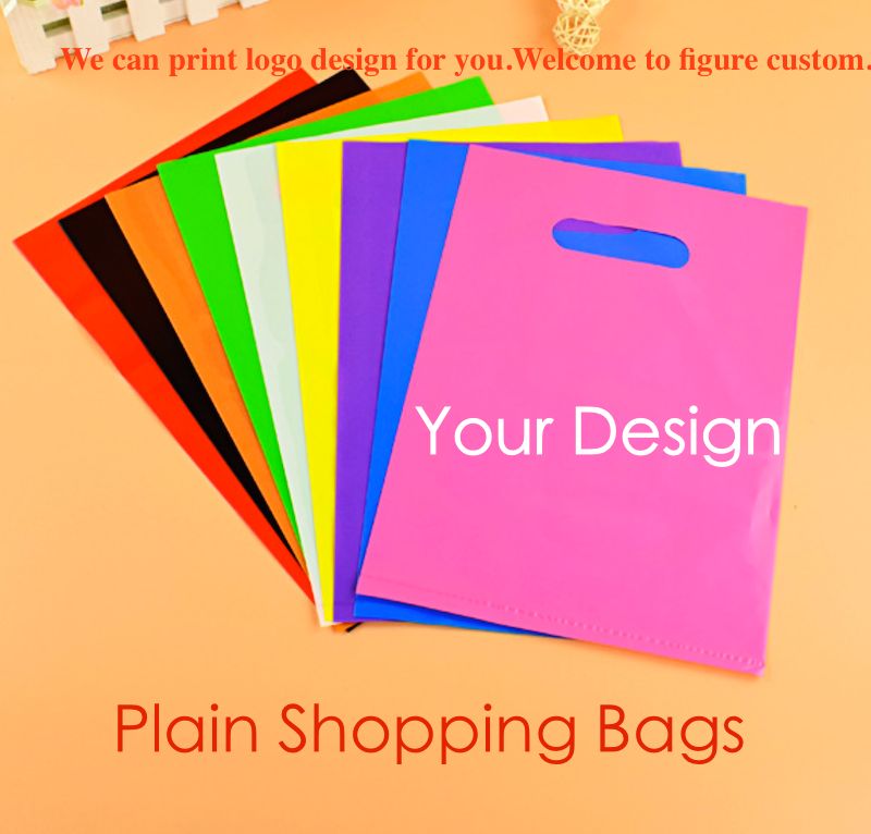 Plain Color PE Cloth Bags Blank Shopping Bags Plastic Packaging Bag Can