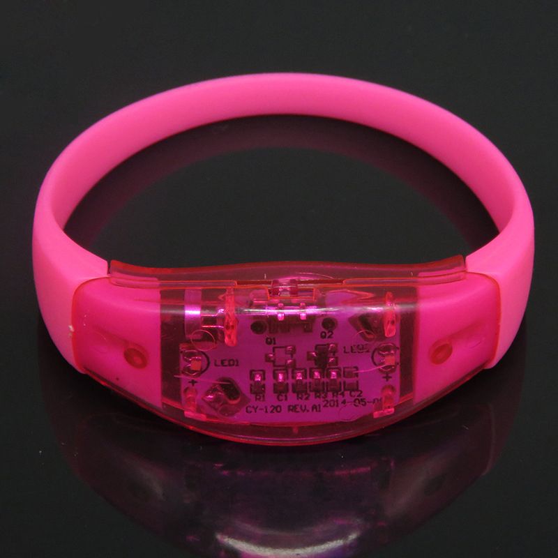 Wholesale BRAND Sound Activated Motion Activated LED Wristband Silicon Band Musical Concert