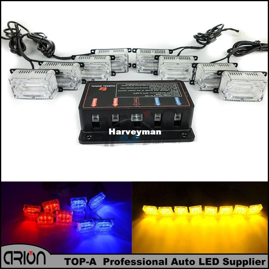 New 2016 3X8 24 LED Car Strobing Warning Light Beacon Strobe Emergency