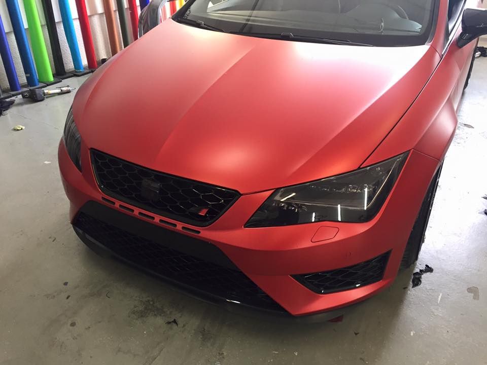 Matte Red Metallic Vinyl Car Wrapping Film For Car & Vehicel Styling