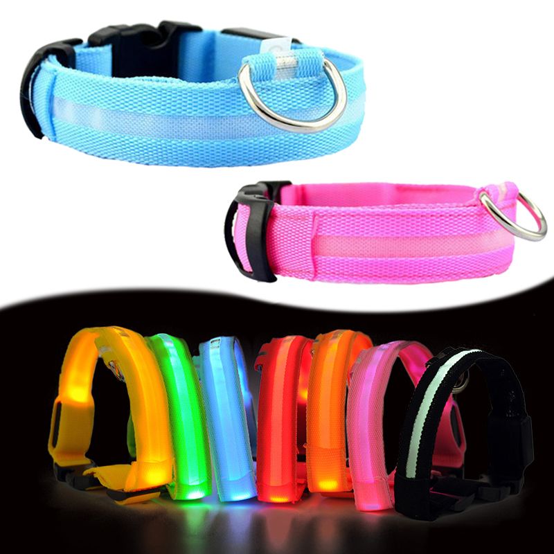 2020 Nylon LED Pet Dog Collar,Night Safety Flashing Glow In The Dark