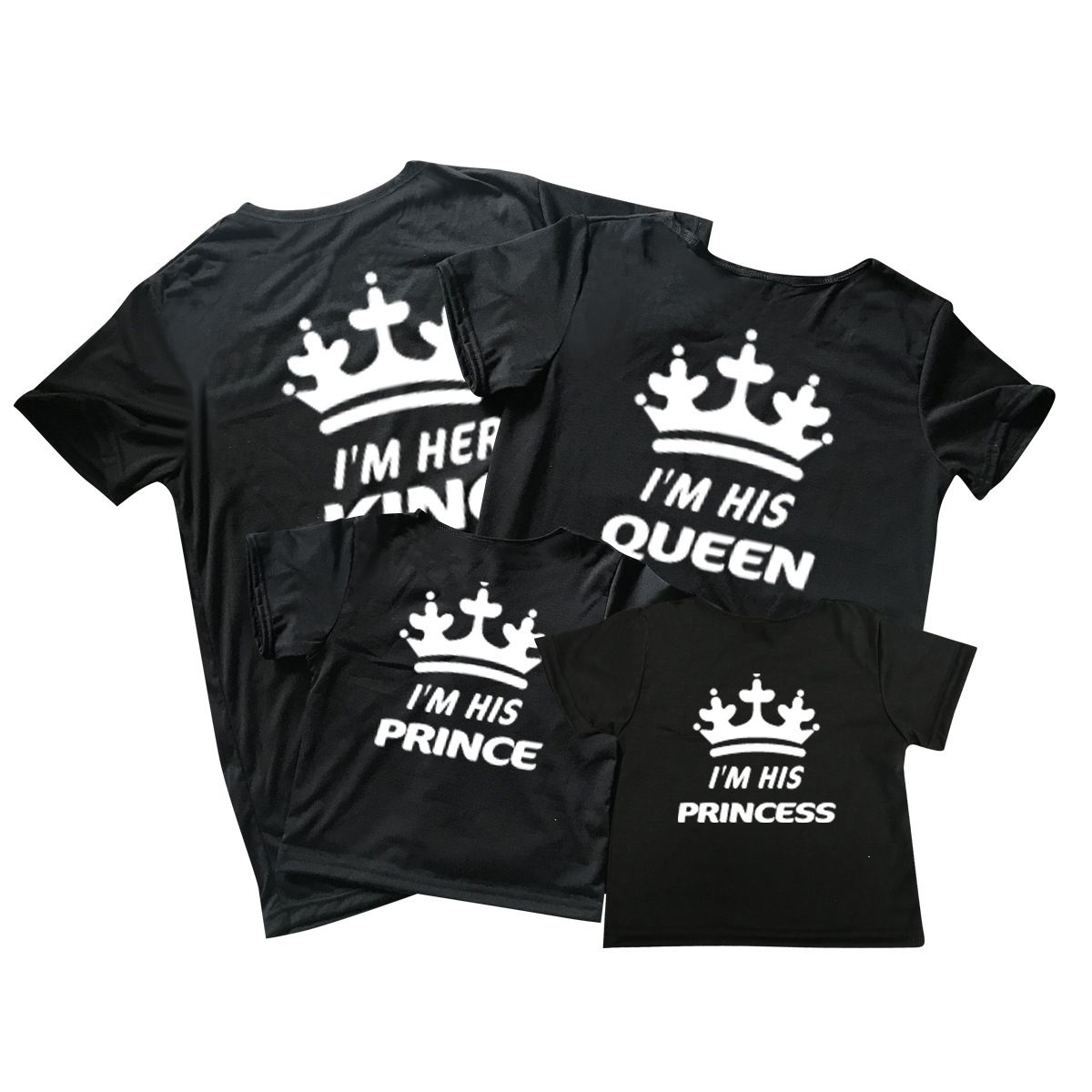 Family Matching Cotton Tshirt Crown King Queen Prince Princess T
