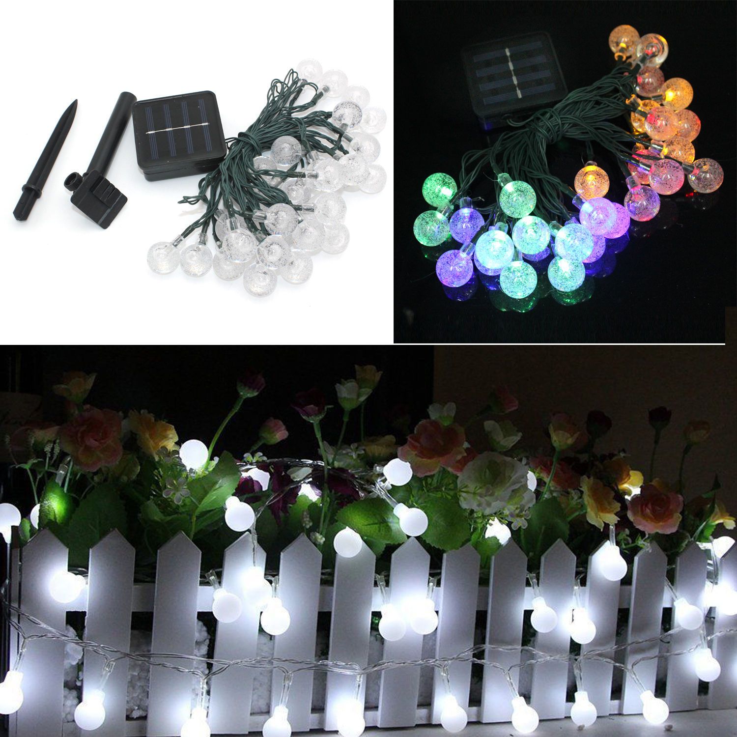 30 Led Garden Decoration Solar Light Multi Coloured String Lights 30 Led Garden Decoration Solar Light Multi Coloured String Lights Powered Fairy Lamp Outdoor Party Xmas