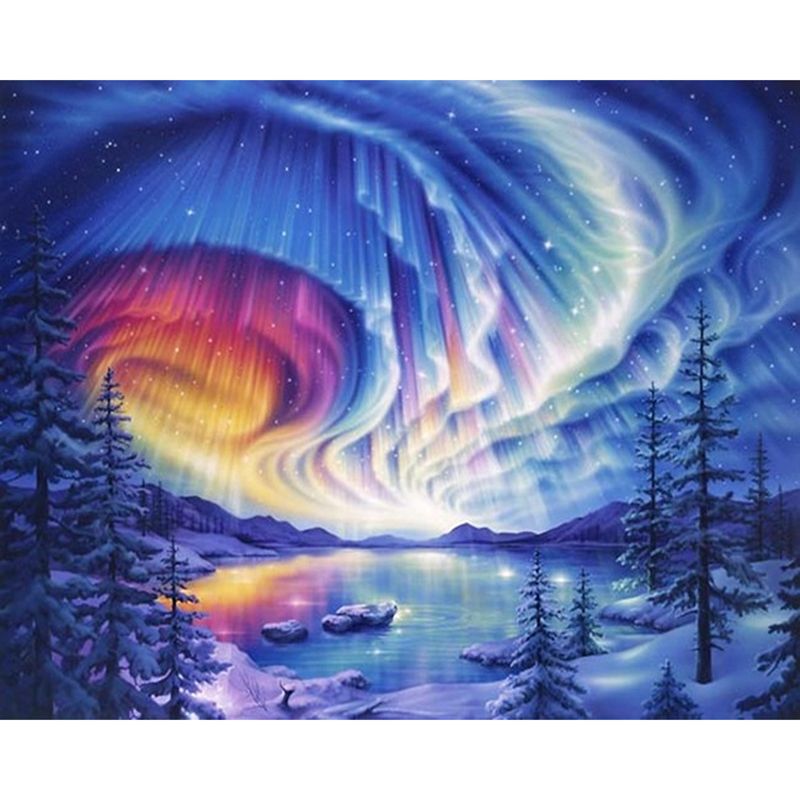 2019 Snow Rainbow Lake Diy Diamond Painting Embroidery 5d 2019 Snow Rainbow Lake Diy Diamond Painting Embroidery 5d