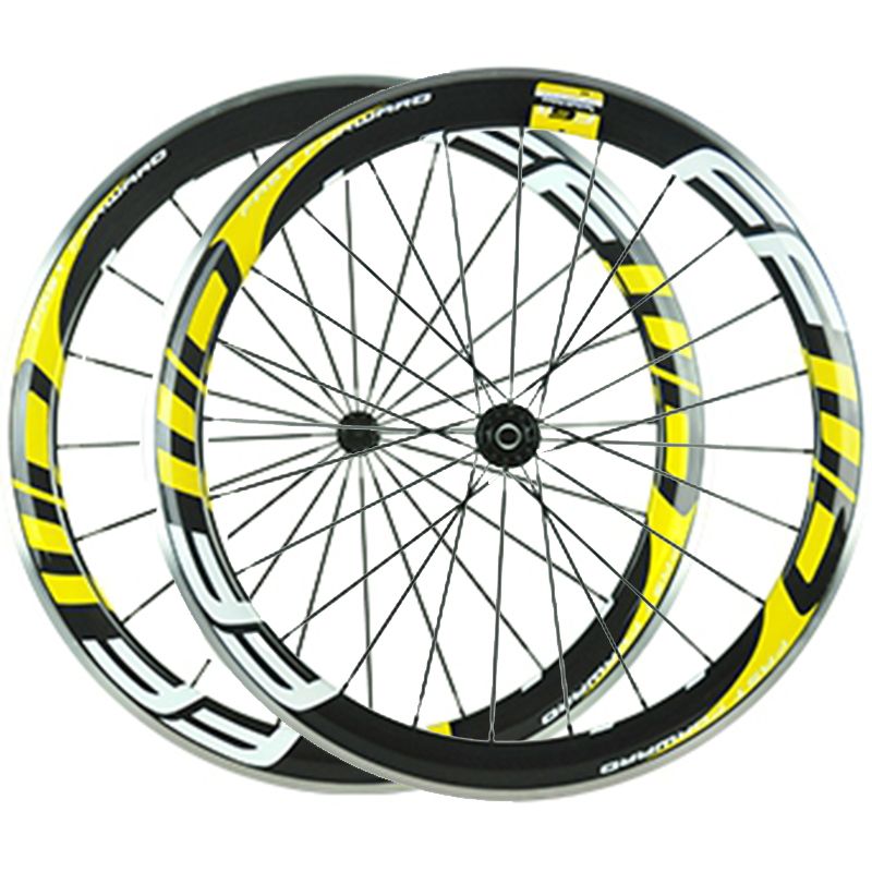 Fluo Yellow Decal FFWD Carbon Bike Wheels 60mm Alloy Brake Surface 3K
