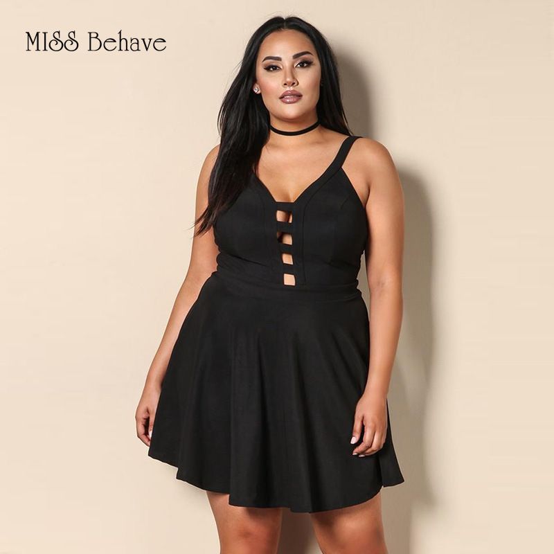Black summer dress plus size Clearance